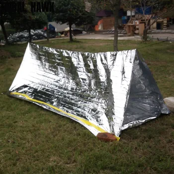Outdoor Portable Emergency Survival Rescue Blanket First Aid Fireproof Windproof Waterproof Awning Curtain Tents Sun Shelters 4
