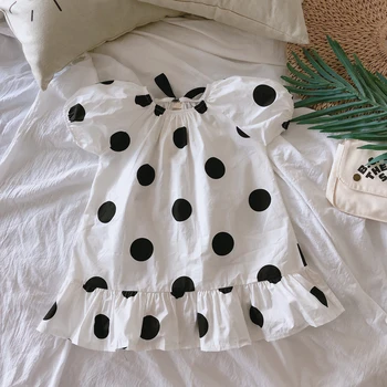 

2020 Girl Cute Summer Dress Kids Children Short Sleeve Dot Dress