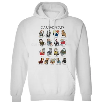 

Game of Cats Funny GOT Mens White, Custom Made Cartoon Mens Neutral (Womens) Winter Hoodies Sweatshirts Free Shipping