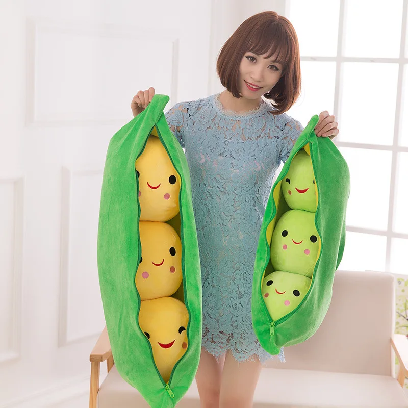 

Creative Cute Pea Pod Plush Toy Doll Baby Pillow Doll Furnishings Creative Give Children A Birthday Present Home Decortion M024