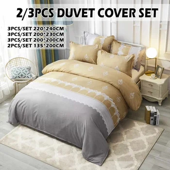 

Luxury King Size Bedding Set Floral Printed Duvet Cover Sets Bed Linen Quilt Covers Single Queen BedClothes(No Bed Sheet)