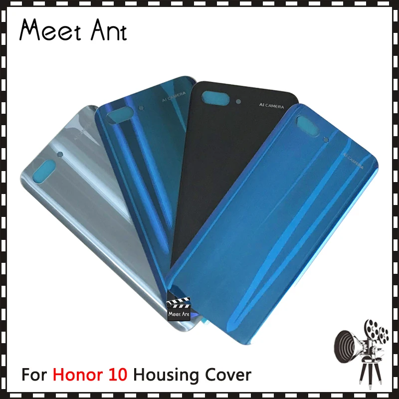 Для huawei honor 10 задняя крышка батарейного отсека задняя крышка стекло с клеем с объективом камеры или без объектива камеры