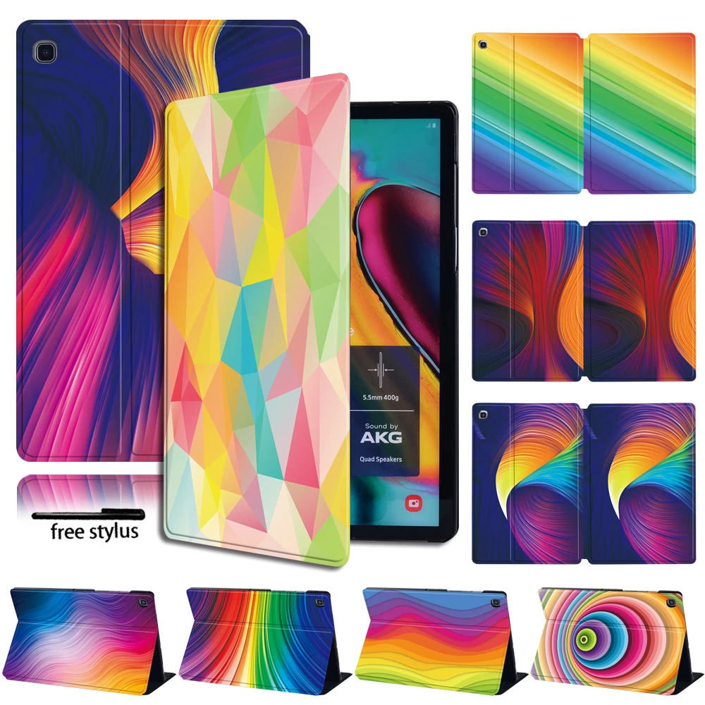 

Tablet Case For Samsung Galaxy Tab A A6/Tab A/Tab E/Tab S5E Slim PU Leather Folding Stand Protective Shell+Stylus