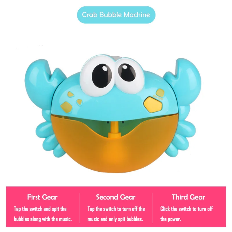 Bubble Краб игрушка для ванны машина Bubble крабы лягушка музыкальная Ванна мыло автоматический пузырь чайник Ванная комната для малышей Малыш игрушка подарок - Цвет: Blue Crab No Box