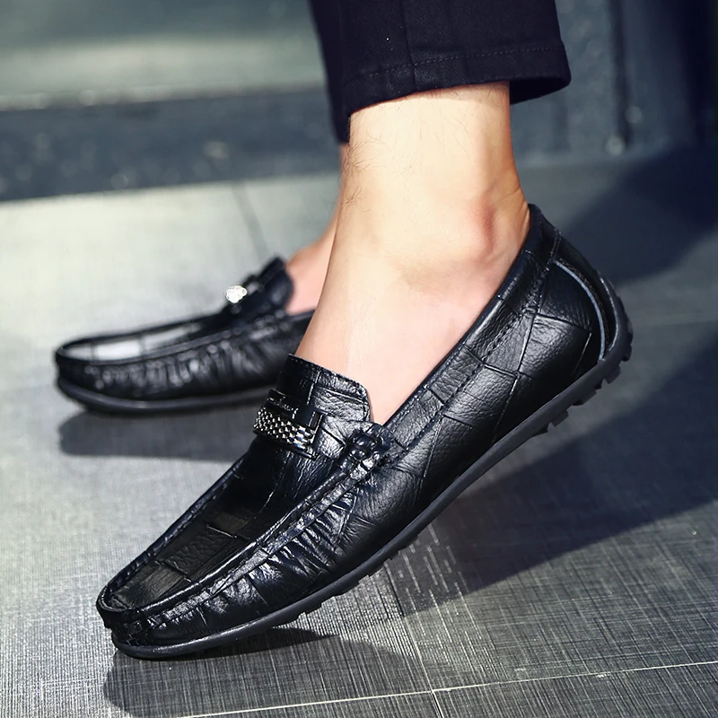 

free shipping Men Loafers Real Leather Shoes outdoor Fashion Men Boat Shoes outdoor Brand Men Casual Shoes Male Flat Shoes a4