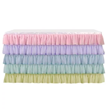 

Hotel Accessories Tulle Stylish Polyester Soft Baby Shower Party Decor Table Skirt Tutu Birthday Banquet Wedding Home Textile