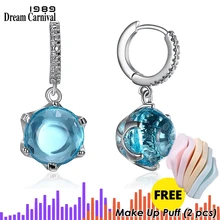 DremCarnival 1989 стильные украшения серьги серьги висячей формы камень кубический цирконий камень голубого цвета повседневные серьги вечерние серьги элегантные серьги аксессуары медные серьги