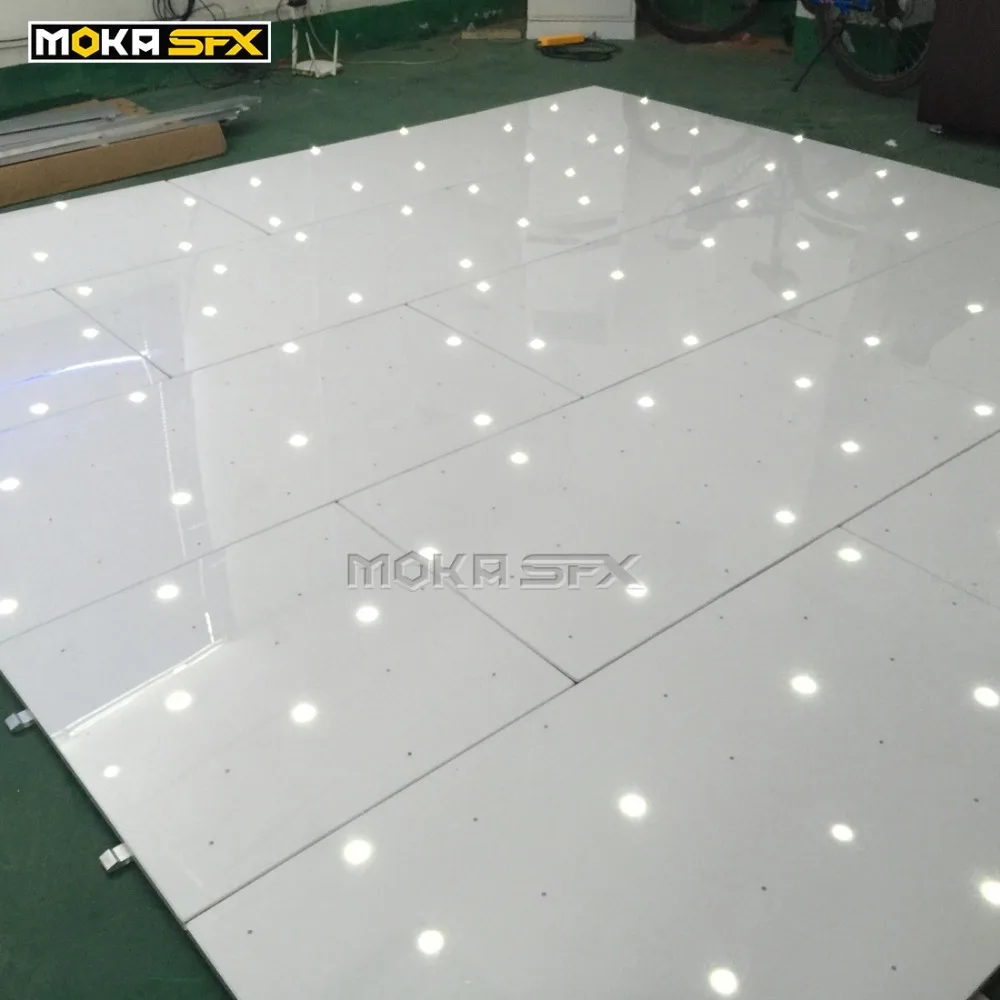 12*12 Ft Starlit Dancefloors White Flashing Dance Floor White Starlight