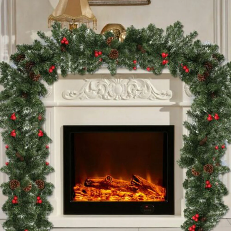 9FT Christmas Garland Xmas Decorations Imperial Pine Fireplace Wreath Ornaments 