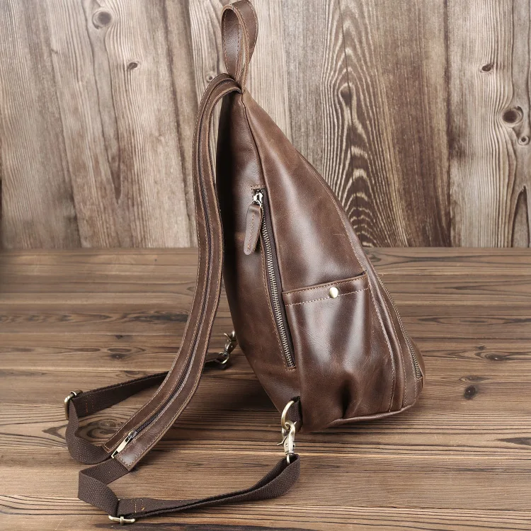 MAHEU Уникальный Повседневный треугольный рюкзак из натуральной кожи, мужской женский рюкзак для Ipad, маленький рюкзак, портативные мужские сумки