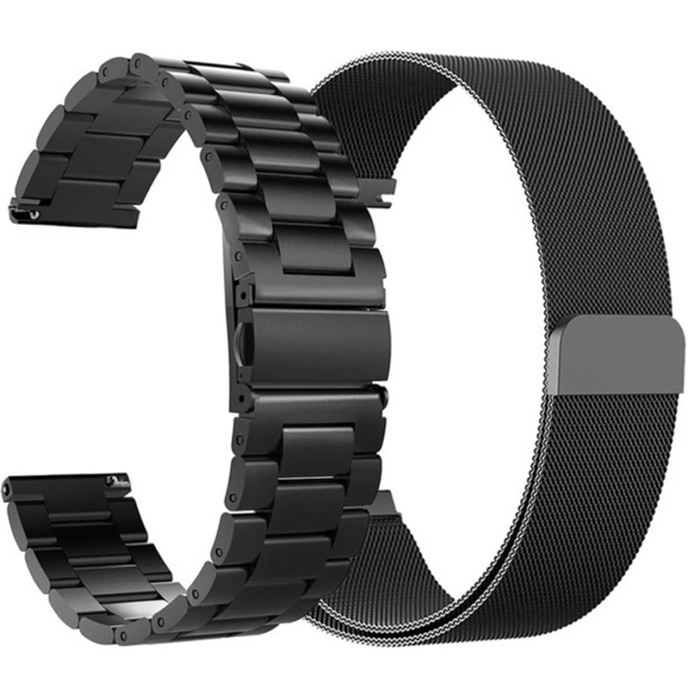 Металлический ремешок из нержавеющей стали для Xiaomi Amazfit Bip/Stratos 3/2/2 s/Pace/GTS GTR 42 мм 47 мм полосы для huawei Watch GT 2 42 мм 46 мм