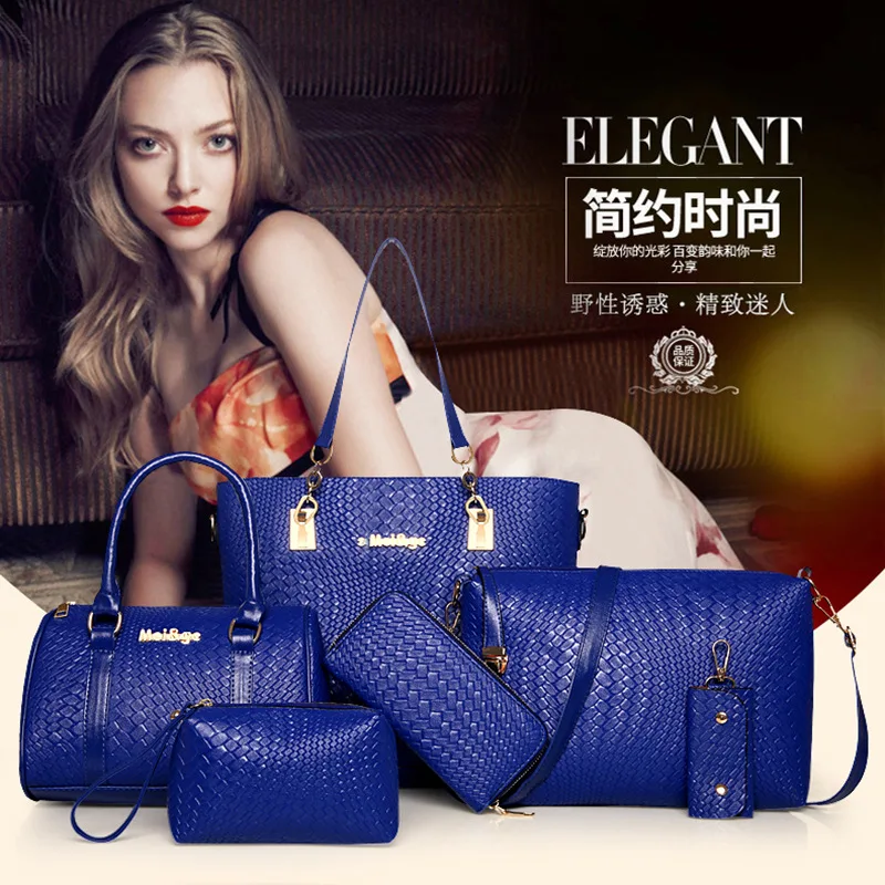 

Holy Snow Beauty 2017 New Style Europe And America Versitile Fashion Hand Crossbody Bag Six Pieces Set Different Size Bags