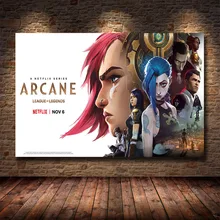

Recent Popular TV Series League of Legends Arcane Poster Canvas Painting Living Room Bedroom Game Room Study Decoration Painting