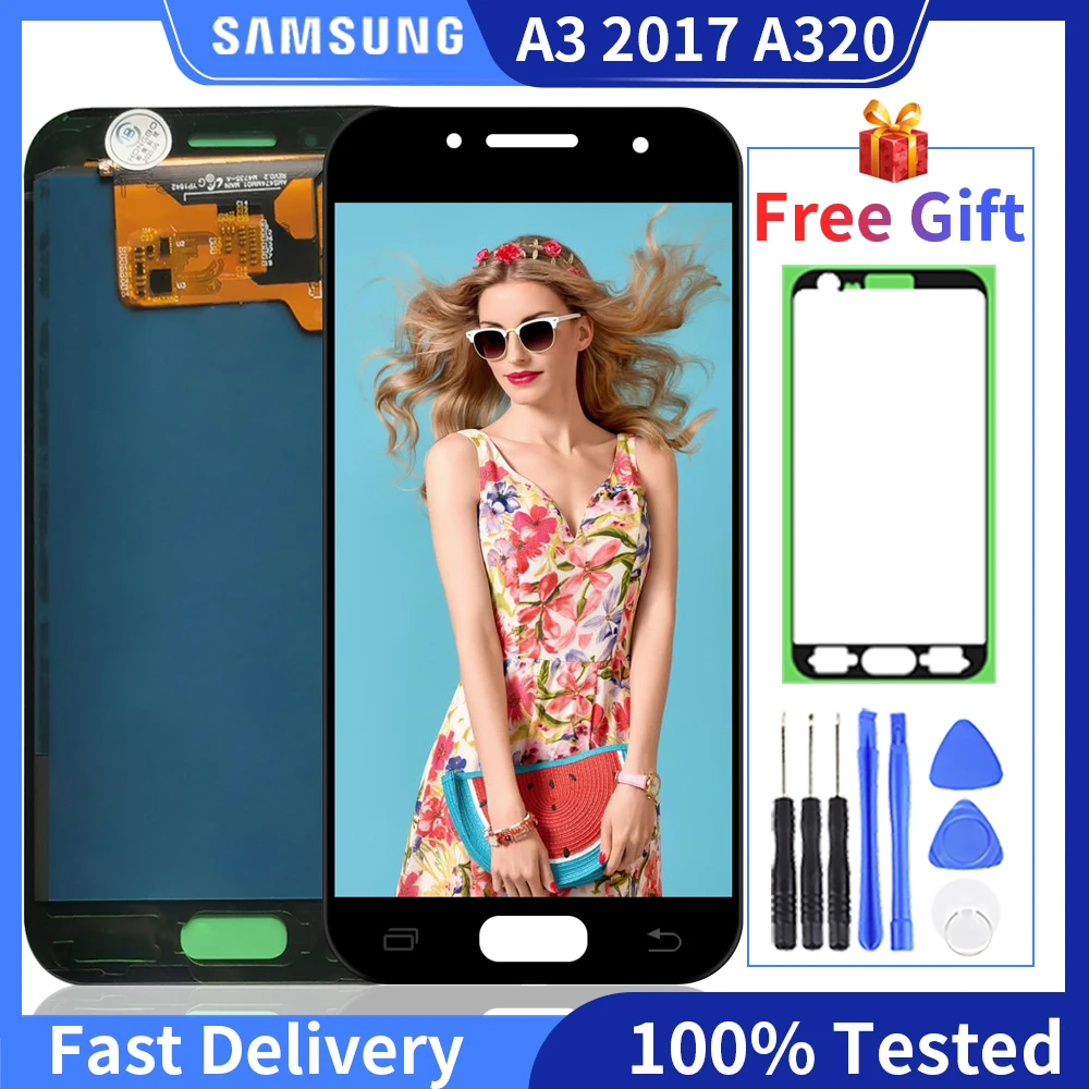 Оригинальный ЖК-дисплей для Samsung Galaxy A320 A320F A3 2017 сенсорный экран дигитайзер сборки