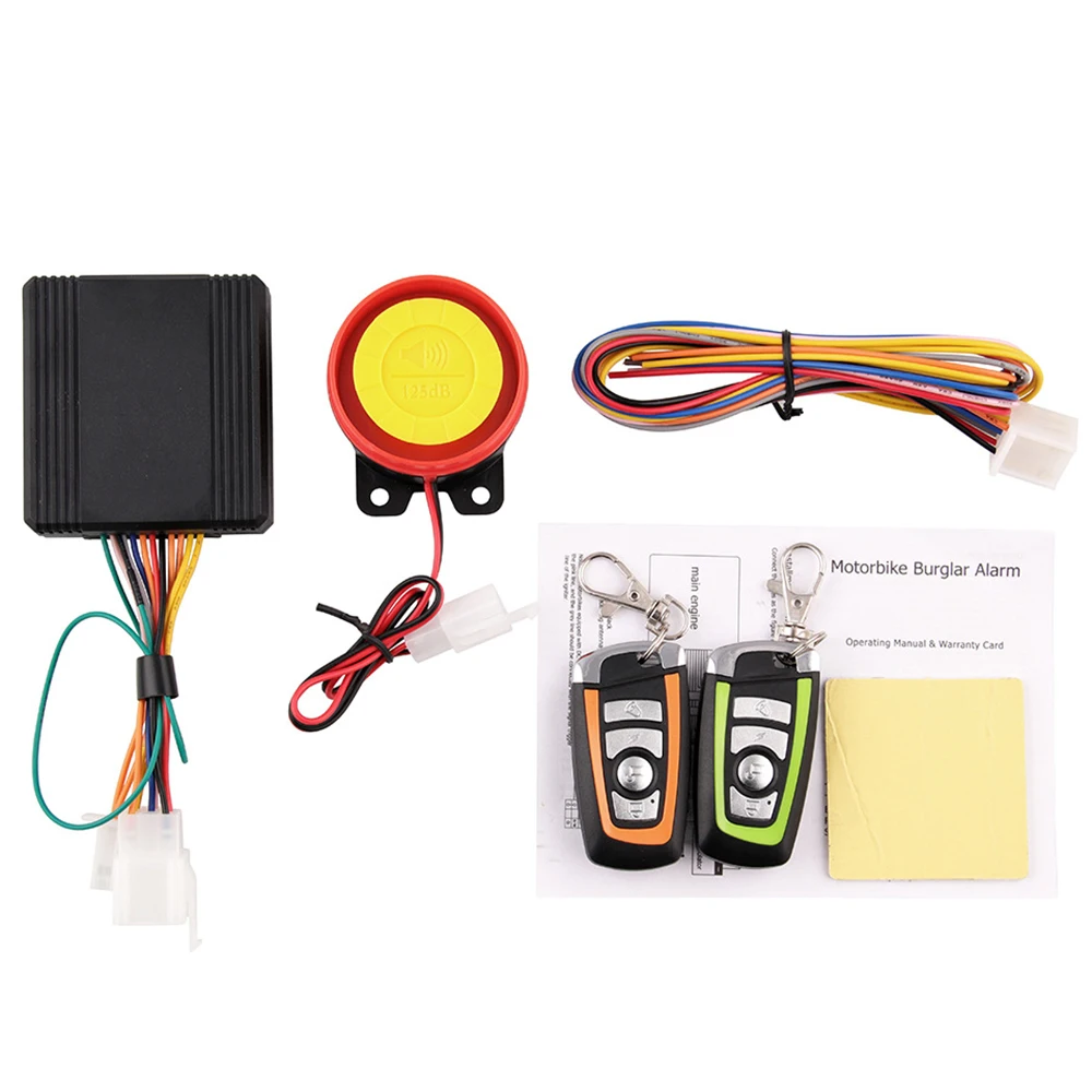 

12V Motorcycle Alarm System Anti-Theft Alarm Universial Bike Scooter 125db Security Burglar Alarm System Double Remote Control