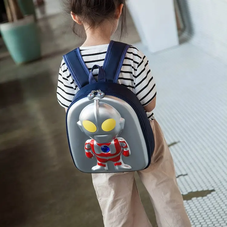

Egg Shell School Bag Cartoon 13-Inch Children Hard Case Backpack Ultraman Waterproof Burden Relieving Kindergarten School Bag