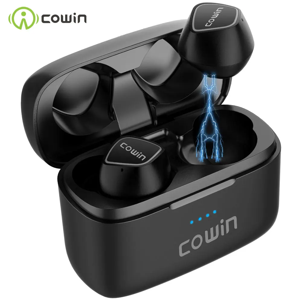 COWIN KY02[Upgraded] TWS True Wireless Earphones Bluetooth Sport Earbuds with Microphone 36H Playtime IPX5 Waterproof