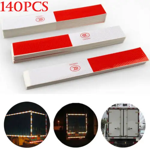 

2 inch x 140PCS Red/White Reflective Conspicuity Car Trailer Safe Tape Approved