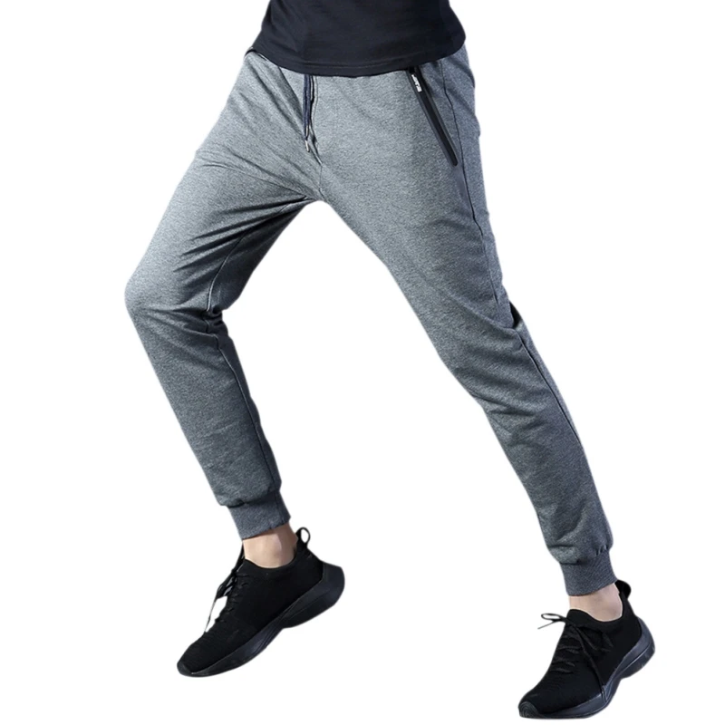 Autumn New Men\'s Trousers Fashionable Pants for Male Slant Zipper Pocket Tether Belt Pure Color Casual Pants Trouser
