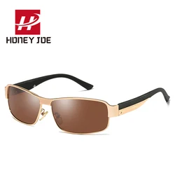 New Mens Vintage Polarized Sunglasses Rectangle Driving Fishing Outdoor Sun Glasses Alloy Metal Frame Goggles Eyewear UV400