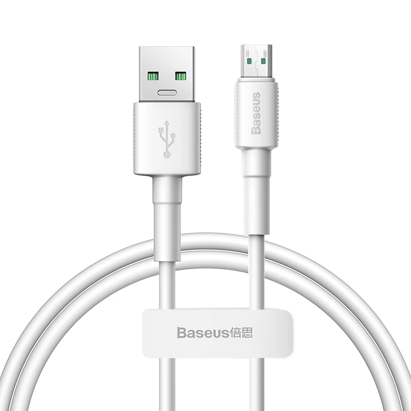 White Baseus Micro USB кабель 4A Flash Charge для OPPO vooc Кабель Micro-USB 2A Зарядка для samsung Xiaomi Microusb кабель для передачи данных 2 м - Цвет: White
