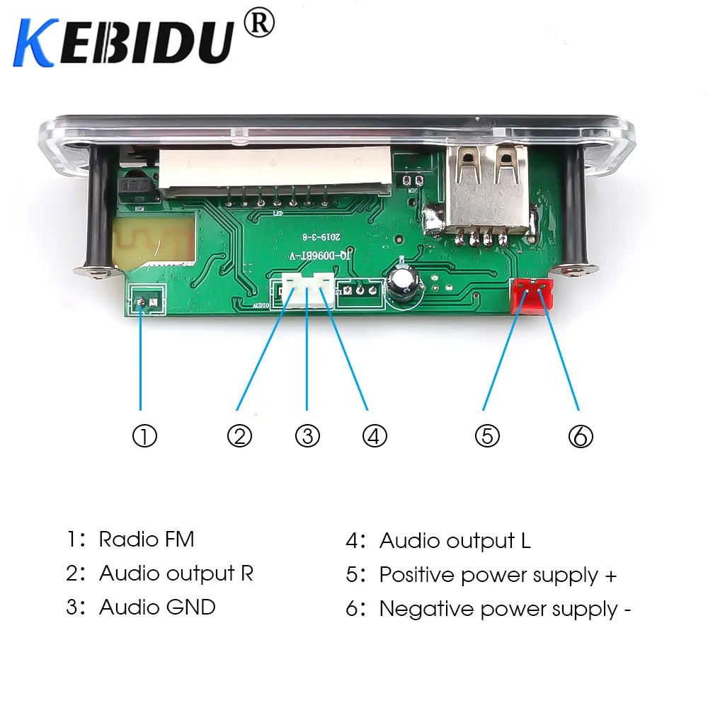 Kebidu 5 в 12 В Bluetooth MP3 декодер WMA беспроводной аудио модуль Поддержка USB SD AUX FM аудио радио модуль для автомобиля аксессуары