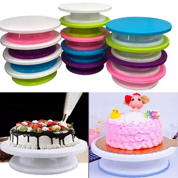 

Plastic Cake Rotating Table DIY Baking Cake Stand Cake Turntable Rotating Cake Decorating Baking Tool Kitchen Supplies