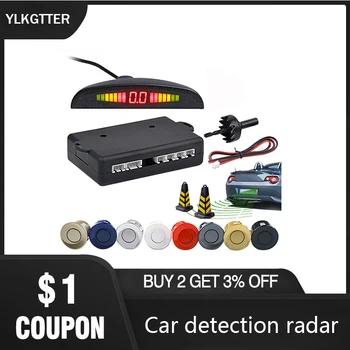 

YLKGTTER Parking Assistant Sensitive Reversing Radar for Cars SUV MPV 4 Radar Probes Buzzer Alarm With Control Box & Long Cable