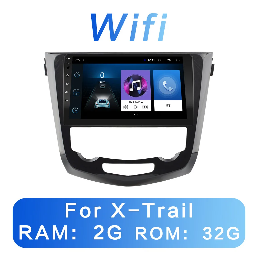 UI1-2G DSP Android 8,1 2Din 4G чистая Автомобильная радио мультимедиа видео плеер для Nissan X-Trail Qashqai j11 j10 Радио 17 WiFi BT - Цвет: UI1-2G