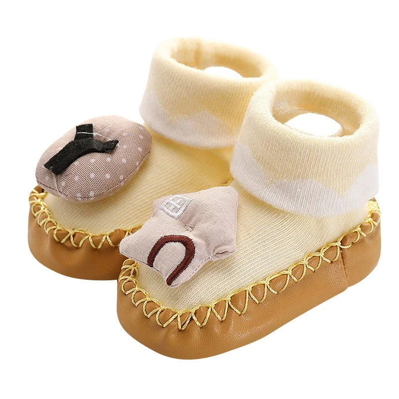 A Зимние носки для малышей носки для мальчиков и девочек chaussette/Хлопковые гетры для малышей, детские носки-тапочки нескользящие носки для малышей - Цвет: A
