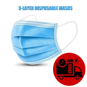 

Disposable Face Masks Disposable Mask Dust Breathable Earloop Face Mask Comfortable Sanitary Mask Thick 3-Layer Masks 10-50pcs