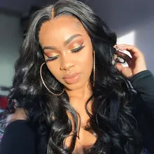 Extensiones de cabello humano con ondas corporales, cierre de encaje, cabello brasileño Remy, ondulado, 3/4 mechones con cierre, extensión de 30 pulgadas