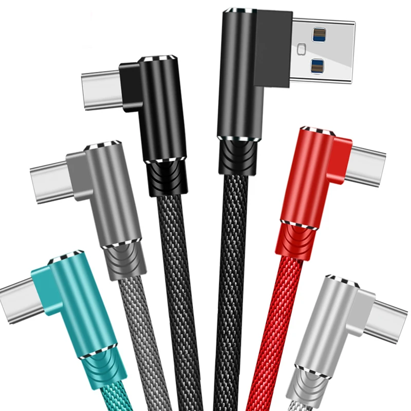 Кабель usb type C, 90 градусов, быстрая зарядка данных, USB C кабель для samsung S10 S9 S8 для Xiaomi mi8 mi9 huawei P20 P30 USB-C зарядное устройство
