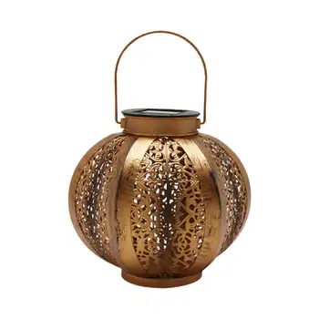 

Yard Solar Lantern For Garden Retro Hanging Lights Pathway Porch Portable Outdoor Decor Backyard Patio Iron Lawn With Handle