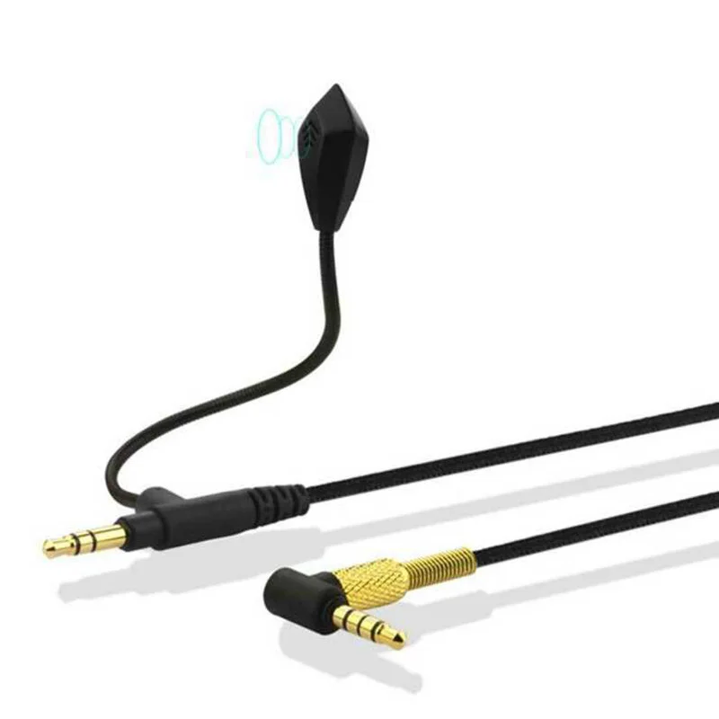 

2m Line Black Headphone Earphone Replacement Cable Mic & Remote For V-MODA BoomPro Gaming VoIP And 3.5MM Plug Devices