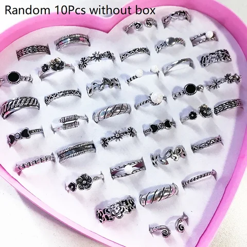 Hot Sale Kids Cute Cartoon Rings Flower Animal Shape Ring Set Mix Finger Jewelry Creative Accessories Girl Child Gifts