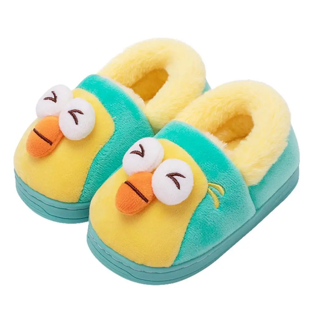 Yellow-7511 BAOLESEM/детские тапочки; милые домашние тапочки; нескользящая детская зимняя обувь; мягкие тапочки; зимние теплые тапочки - Цвет: Yellow-7511