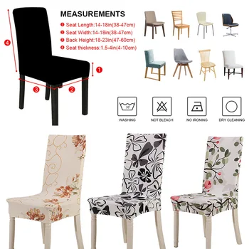 

1Pcs Modern Removable Chair Cover Anti-dirty Seat Cover Printing Kitchen Slipcover For Wedding Restaurant Housse De Chaise