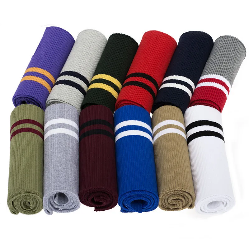 

1pc Anti-pilling Soft Cotton Knitted Fabric Stretchy DIY Rib Knit Cuffs Fabric For Sewing Collar Hem Garment Accessories