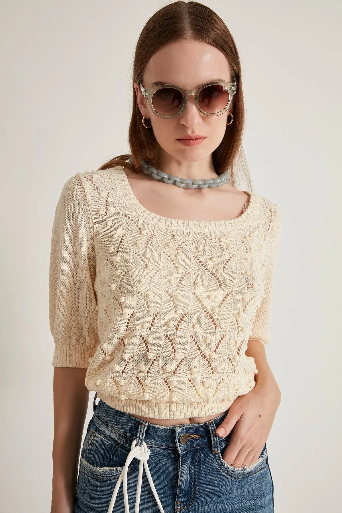 

Cellular Knitwear Sweater