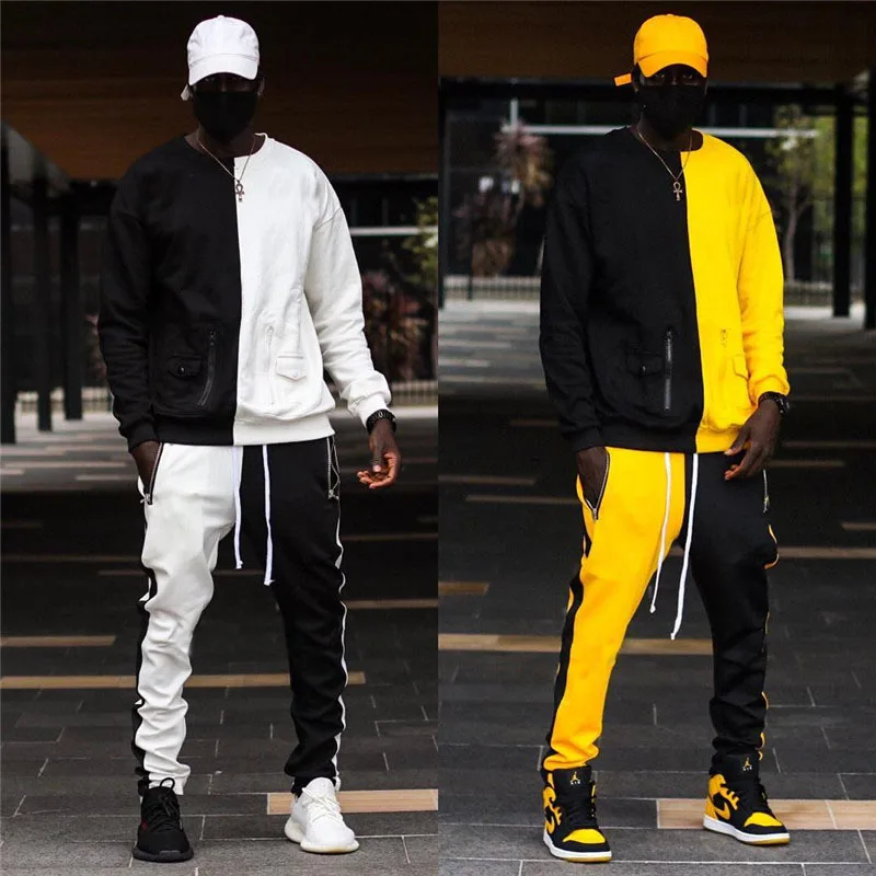 

2 Pcs Set Mens Long Sleeve Hoodies Sweatshirt Sports Set Gyms Clothes Men Sports Suit Training Men Sports Hoodies+Pants Sets
