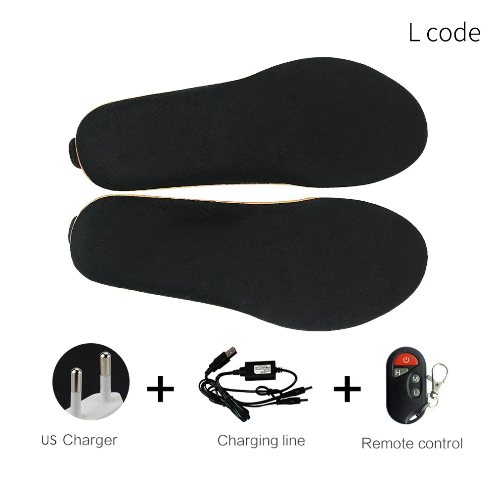 Shoes Pad Remote Control Electric Heated Outdoor Foot Warmer Solid Insoles Winter Ski Hiking Sports Cuttable Washable