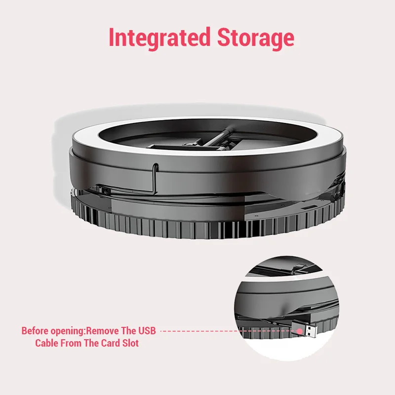 New Dimmable LED Selfie Ring Light 3500-6000K 160 LED beads USB Interface Cellphone Video Light Photography Lighting With Tripod