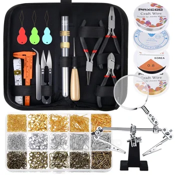 

Jewelry Making Supplies Wire Wrapping Kit with Jewelry Beading Tools, Jewelry Wire, Helping Hands and Jewelry Findings for Jewel