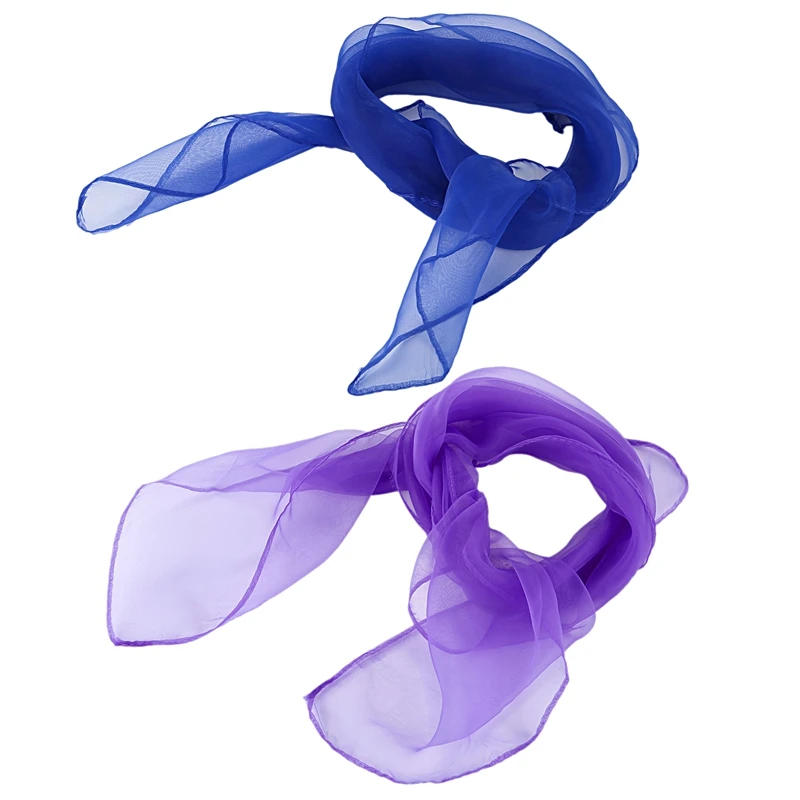 2 шт. прекрасный модный простой квадратный шифоновый шейный шарф 70 см X фиолетовый