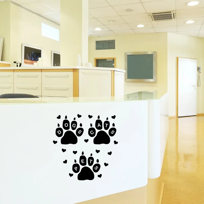 

Grooming Dog Salon Decal Pet Shop Wall Sticker Posters Vinyl Art Decals Parede Decor Mural Pet Clinic Wall Sticker