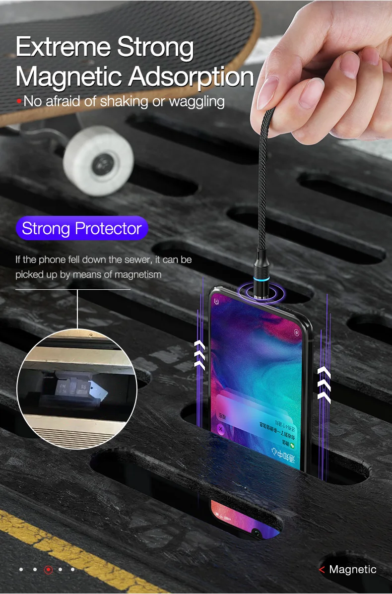 5A Super fast charge QC4.0 Magnetic Cable USB C Charging (8)
