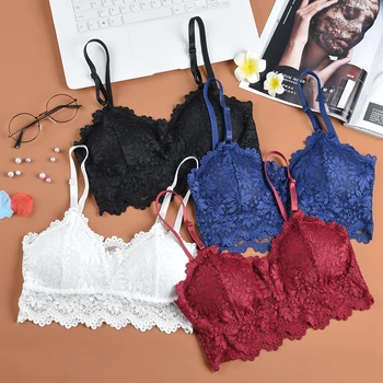 

2020 New Arrival Women Push Up Wireless Lace Bra Top Women Plus Size Bralette Underwear Lingerie Full Cup Hot