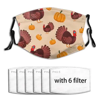 

Turkey And Pumpkin Mask Mouth Face Mask Anti Dust Mask with Replaceable Filter