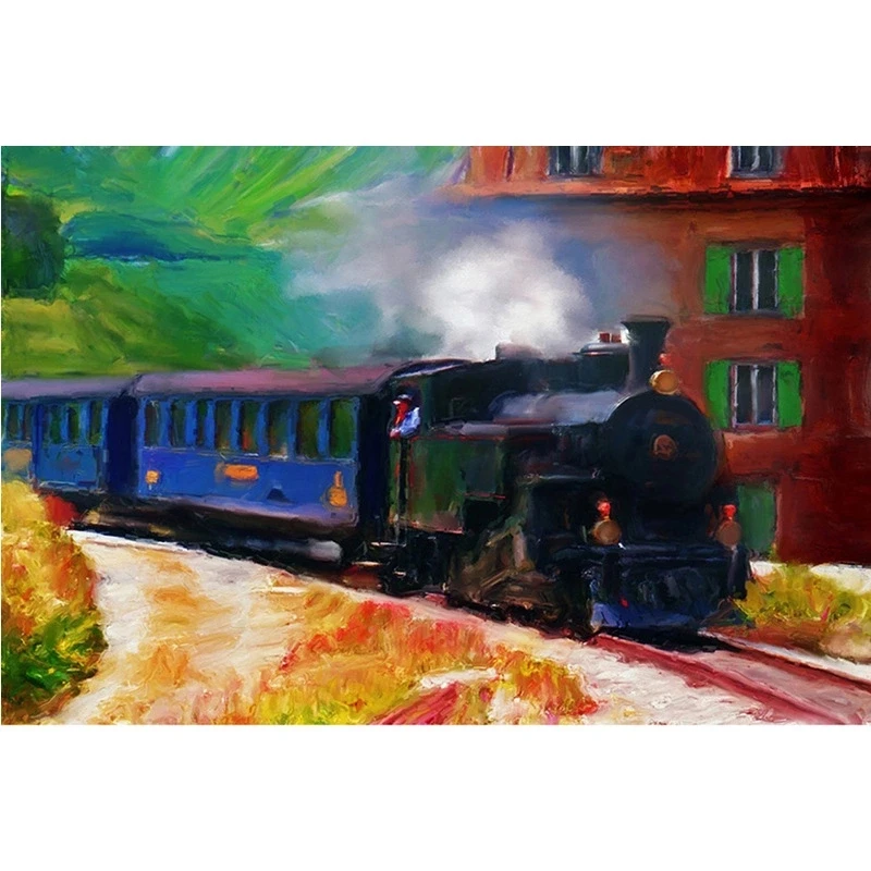 5D DIY Full Square Round Resin Diamond Painting &quotComic Book Train" Cross Stitch Embroidery Mosaic New Arrival Home Decoration | Дом и